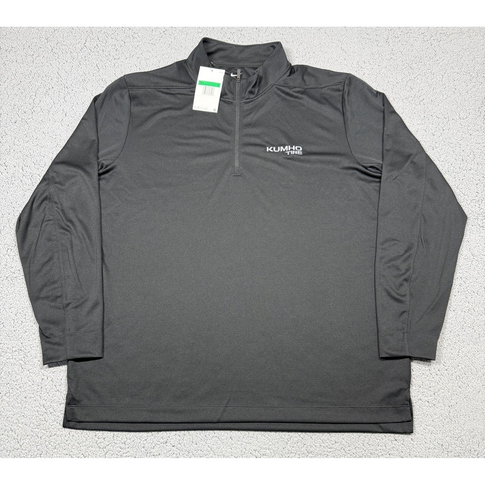NWT‎ Nike Pullover Mens XL Black 1/4 Zip Long Sleeve Kumho Tire Performance Top
